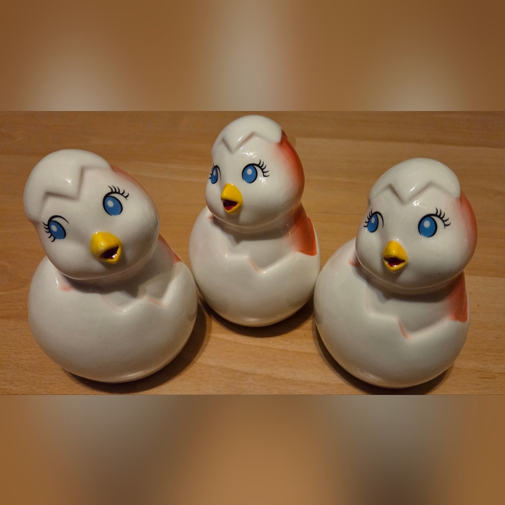 Spritz Ceramic Chick Easter Animal Figurines Set of 3